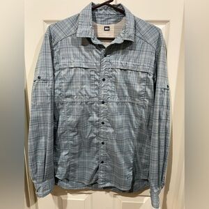 REI Plaid Blue Men’s button down shirt